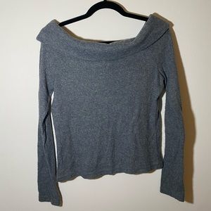 Soft off the shoulder grey sweater